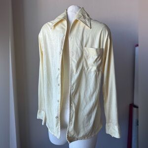90s yellow paisley shirt Size M